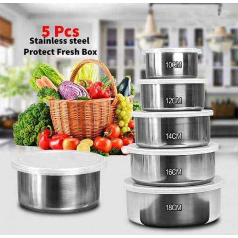 Round Stainless Steel Bowl Set